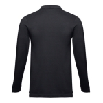 Long-sleeved cotton polo shirt, 210 g/m2, THC Bern black colour