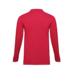 Long-sleeved cotton polo shirt, 210 g/m2, THC Bern red colour second view