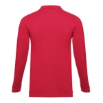 Long-sleeved cotton polo shirt, 210 g/m2, THC Bern red colour