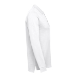 Long-sleeved cotton polo shirt, 210 g/m2, THC Bern white colour