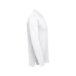 Long-sleeved cotton polo shirt, 210 g/m2, THC Bern white colour third view