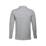 Long-sleeved cotton polo shirt, 210 g/m2, THC Bern grey colour second view