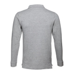 Long-sleeved cotton polo shirt, 210 g/m2, THC Bern grey colour