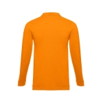 Long-sleeved cotton polo shirt, 210 g/m2, THC Bern orange colour second view