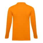 Long-sleeved cotton polo shirt, 210 g/m2, THC Bern orange colour