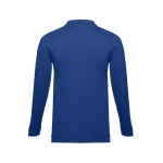 Long-sleeved cotton polo shirt, 210 g/m2, THC Bern royal blue colour second view