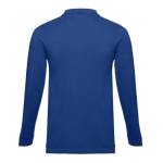 Long-sleeved cotton polo shirt, 210 g/m2, THC Bern royal blue colour