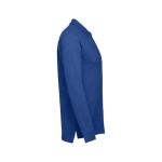 Long-sleeved cotton polo shirt, 210 g/m2, THC Bern royal blue colour third view