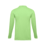 Long-sleeved cotton polo shirt, 210 g/m2, THC Bern light-green colour second view