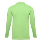 Long-sleeved cotton polo shirt, 210 g/m2, THC Bern light-green colour