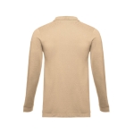 Long-sleeved cotton polo shirt, 210 g/m2, THC Bern light brown colour second view