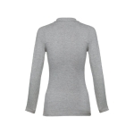 Long-sleeved cotton polo shirt for women, 210 g/m2 grey colour second view