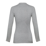 Long-sleeved cotton polo shirt for women, 210 g/m2 grey colour