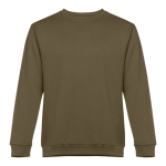 Unisex cotton and polyester sweatshirt, 300 g/m2 military green colour