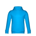 Kid's cotton & polyester sweatshirt, 320 g/m2 cyan blue colour