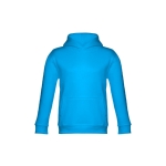 Kid's cotton & polyester sweatshirt, 320 g/m2 cyan blue colour first view