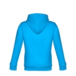 Kid's cotton & polyester sweatshirt, 320 g/m2 cyan blue colour third view