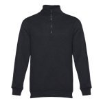 1/4 zip sweatshirts, polyester & cotton, 320 g/m2 black colour