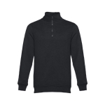 1/4 zip sweatshirts, polyester & cotton, 320 g/m2 black colour first view