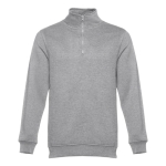 1/4 zip sweatshirts, polyester & cotton, 320 g/m2 grey colour