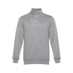 1/4 zip sweatshirts, polyester & cotton, 320 g/m2 grey colour first view