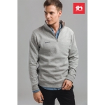 1/4 zip sweatshirts, polyester & cotton, 320 g/m2 grey colour still life view