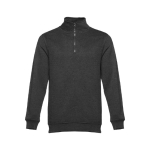 1/4 zip sweatshirts, polyester & cotton, 320 g/m2 graphite colour first view