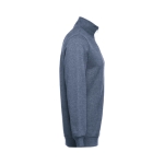 1/4 zip sweatshirts, polyester & cotton, 320 g/m2 marbled blue colour third view