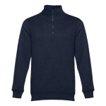 1/4 zip sweatshirts, polyester & cotton, 320 g/m2 navy-blue colour