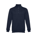 1/4 zip sweatshirts, polyester & cotton, 320 g/m2 navy-blue colour first view