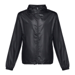 Unisex polyester windbreaker jacket, 65 g/m2 black colour