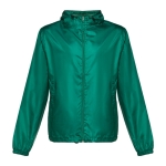 Unisex polyester windbreaker jacket, 65 g/m2 dark green colour