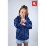 Kid's windproof polyester jackets, 65 g/m2 blue colour still life view