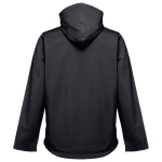 Softshell polyester jacket with hood, 280 g/m2, THC Zagreb black colour