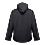 Softshell polyester jacket with hood, 280 g/m2, THC Zagreb black colour