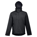 Softshell polyester jacket with hood, 280 g/m2, THC Zagreb black colour fourth view