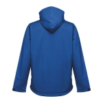 Softshell polyester jacket with hood, 280 g/m2, THC Zagreb blue colour second view