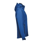 Softshell polyester jacket with hood, 280 g/m2, THC Zagreb blue colour third view