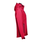 Softshell polyester jacket with hood, 280 g/m2, THC Zagreb red colour third view