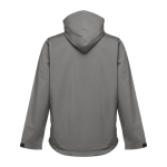 Softshell polyester jacket with hood, 280 g/m2, THC Zagreb grey colour second view