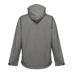 Softshell polyester jacket with hood, 280 g/m2, THC Zagreb grey colour