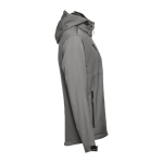 Softshell polyester jacket with hood, 280 g/m2, THC Zagreb grey colour third view