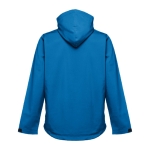 Softshell polyester jacket with hood, 280 g/m2, THC Zagreb cyan blue colour second view