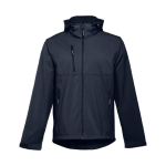 Softshell polyester jacket with hood, 280 g/m2, THC Zagreb navy-blue colour first view