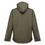 Softshell polyester jacket with hood, 280 g/m2, THC Zagreb military green colour