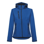 Women's polyester softshell jacket, 280 g/m2, THC Zagreb blue colour