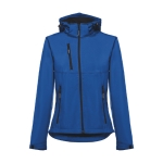 Women's polyester softshell jacket, 280 g/m2, THC Zagreb blue colour first view