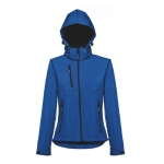 Women's polyester softshell jacket, 280 g/m2, THC Zagreb blue colour fourth view