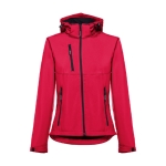 Women's polyester softshell jacket, 280 g/m2, THC Zagreb red colour first view