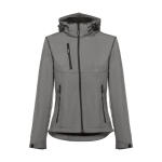 Women's polyester softshell jacket, 280 g/m2, THC Zagreb grey colour first view